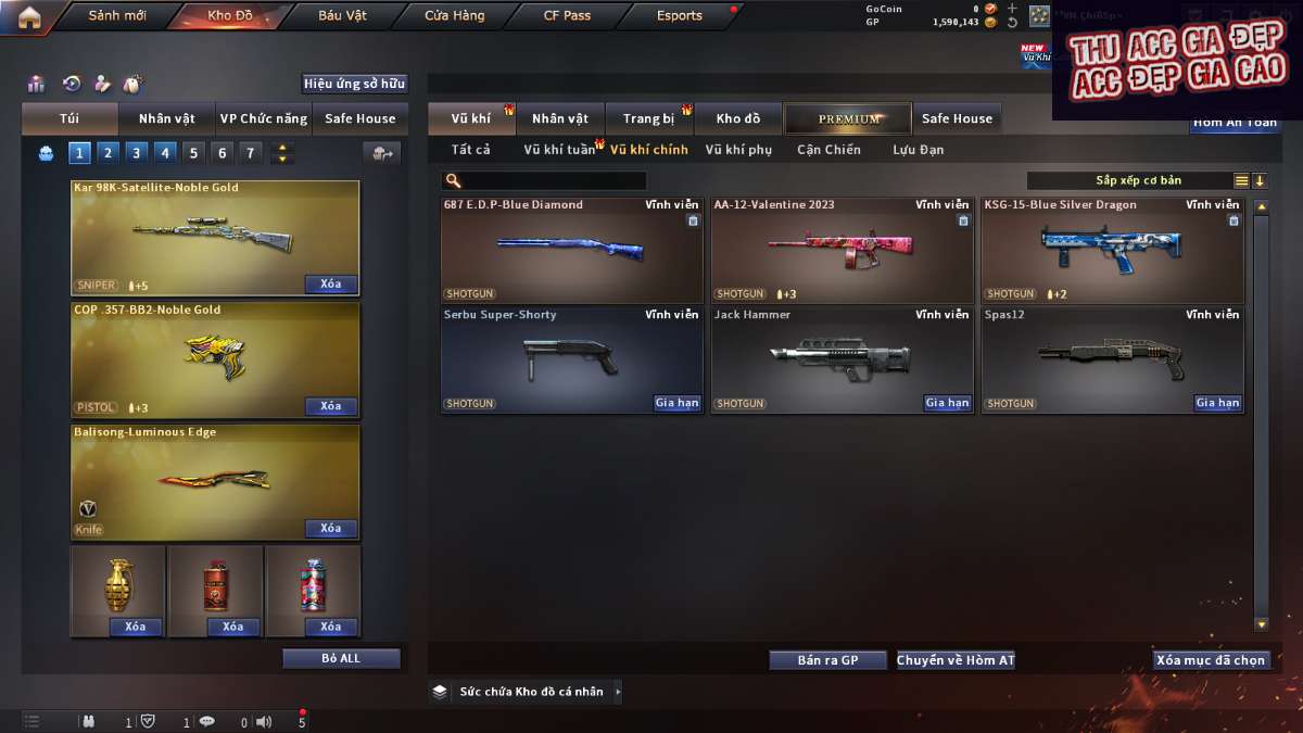shop acc cf uy tin gia re
